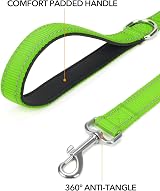 Taglory Dog Lead 2 cm Wide 1.8 m Neon Green Reflective Padded Handle view 2