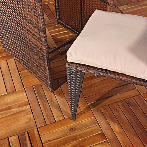 Melko Gartenmöbel 3er Set Gartengarnitur Rattan Barset Garten Sitzgarnitur platzsparend Balkonset Sitzgruppe – Bild 4