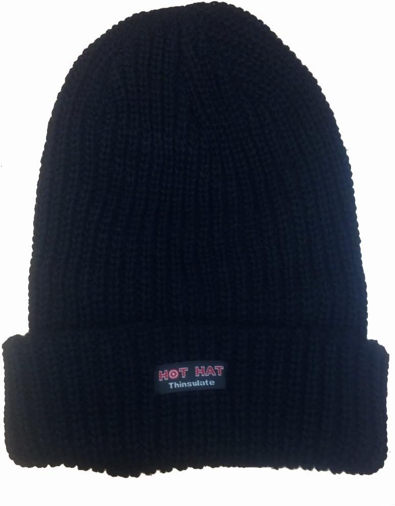 Mens/Ladies VERY HOT Heat Machine Thermal 4.3 TOG RATED Knitted winter hat - ski hat - GUARANTEED WARMTH - Black