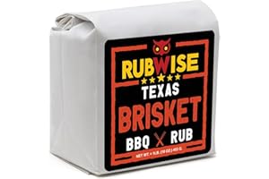 FIVE STAR SEASONINGS RubWise Texas Style BBQ Brisket Rub (1lb) | Barbecue Rubs & Spices for Smoking and Grilling | Beef Seasoning Dry Mix Grill Blend | Smoky & Savory Flavor | Great on Steaks, Ribs & Burgers