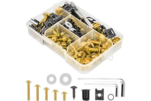 Motorcycle Fairing Bolt Kit, 177pcs M5 M6 Motorcycle Windscreen Screws, Aluminum Fasteners Fairing Bolts Nut Clips Kit, Mount