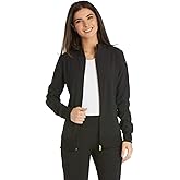 Cherokee Womens Zip Front Scrub Jacket, 2 Pockets, Princess Seams, Moisture Wicking, 360 Stretch Fabric - CK303
