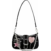 Uchyius Cute Y2k Purse, Black y2k Shoulder Bag Crossbody Purse, Y2Ks Accessories Goth Punk Style Bag for Women Girl