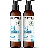 Everyone 2-in-1 Lotion for Hands/Body, 8 ounce (Pack of 2) Unscented made for Men and Women
