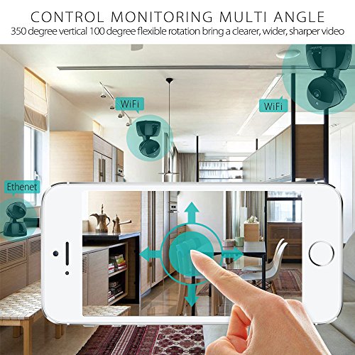Security Camera, WIFI IP Camera, Besteker HD 720P Dome Camera, Security System Wireless Camera with IR Night Vision Motion Detection, Two-Way Audio(Black) - Thumbnail 5