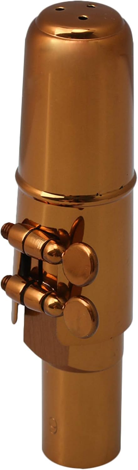 Yibuy Rose Gold B Flat Tenor Saxophone Sax Mouthpiece with Ligature Cap 9#, Rose Golden, 3.2x2.7x10.8cm/0.87x0.75x4.21inch(LxWxMin H) - Image 4