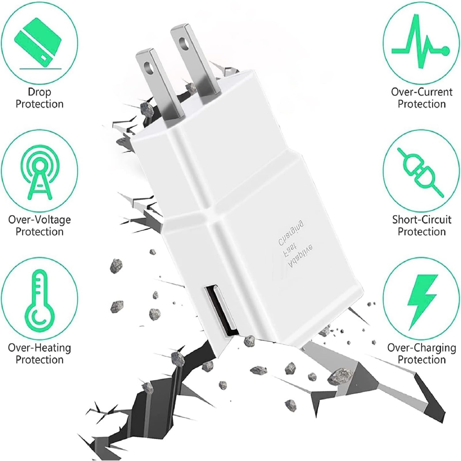 for Samsung Fast Charging Cord 6FT Type C Charger USB Wall Charger Block Samsung Fast Charger for Galaxy S9 S10 S10+ S20 S21 S22 S23 S24 S25 Plus/Ultra/FE,A55/A54/A56/A16/A15/A14/A25/A35,Note 20/10/9
