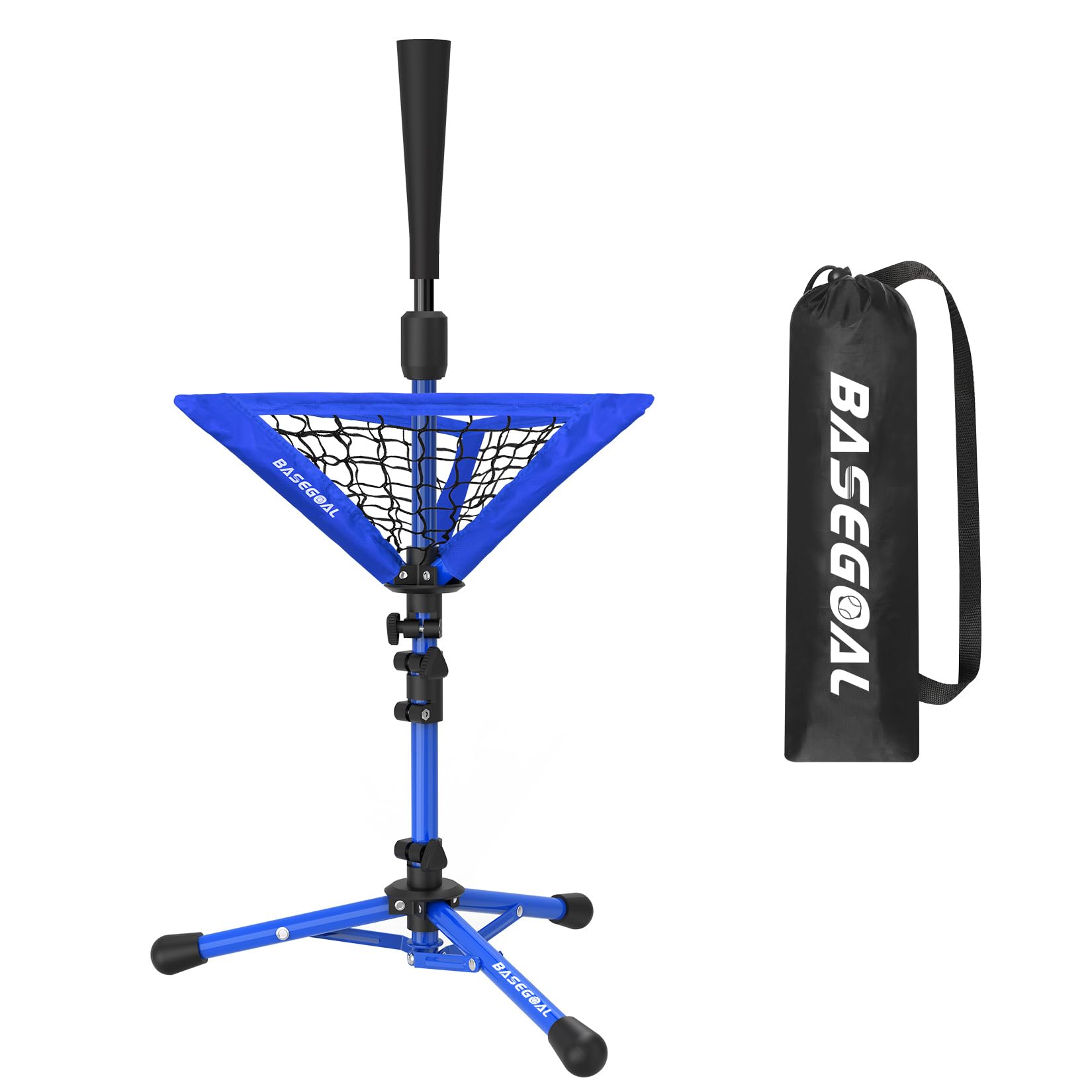 Photo 1 of BaseGoal Baseball Tee for Kids,Batting Tee,Softball Tee,Youth Hitting Tee,Teeball Tee,Travel Tee, with Removable Baseball Caddy,Easy Adjustable Height and Carry Bag
