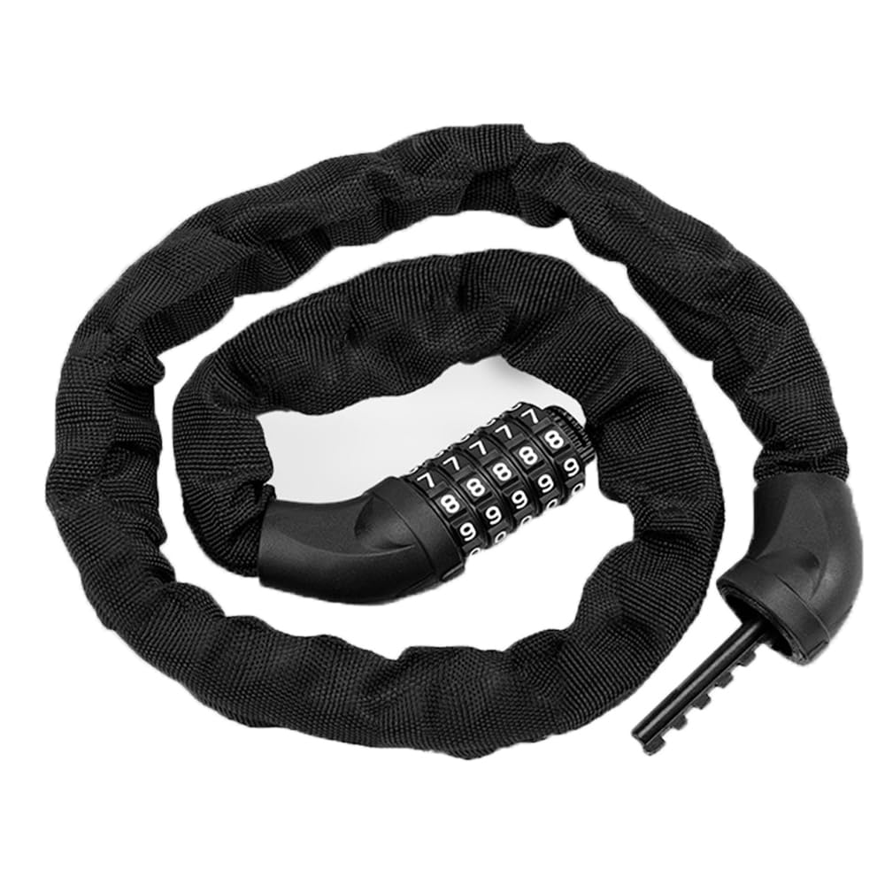 ZCYLPT Bike Lock Combination, 1.2m x 6mm Heavy Duty Bike Chain Lock with 5-Digit Resettable Code - High Security Cut Resistant Bicycle Lock for eBike, Motorcycle, Scooter, Gate & Door