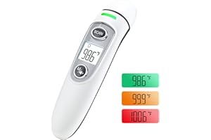 GOODBABY Forehead Thermometer for Adults, Digital Infrared Thermometer for Baby and Kids, Touchless Thermometer for Fever with LCD Screen, Fever Alarm, Memory Recall (White)
