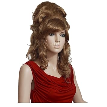 Eday Blonde Updos Wigs Long Curly Bouffant Long With Full Fringe