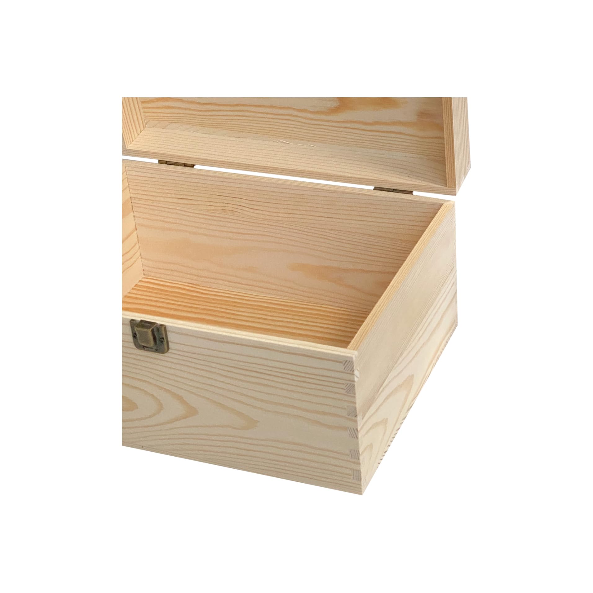 1 Pack Unfinished Wood box with Lid Crafts Wooden Storage Box for DIY Arts Project (Outer 10.6 x 7.9 x 5.7 IN,Interior 10 x 7.3 x 5.3 IN)