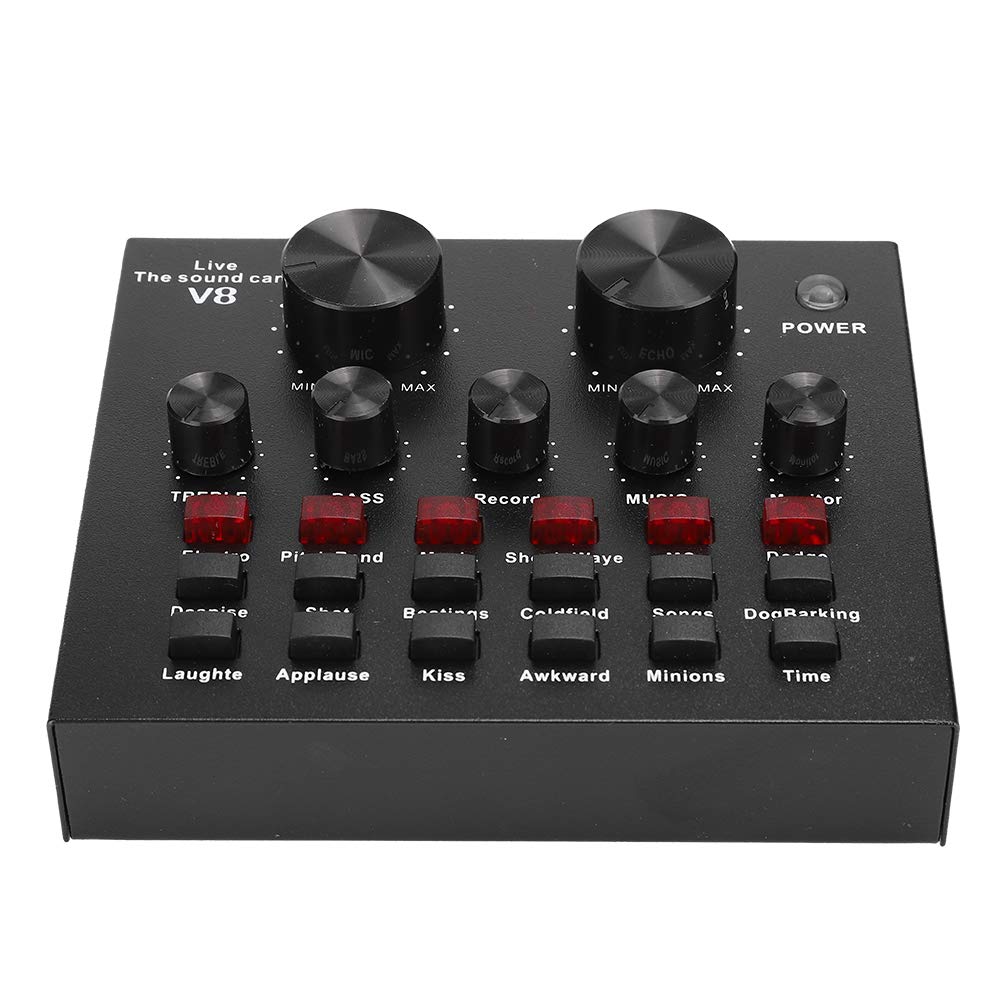 Archuu Live Sound Card for V8 Sound Card with 112 Types of Sound Card Electric Voice Changer for Dual Mobile Phone Computer