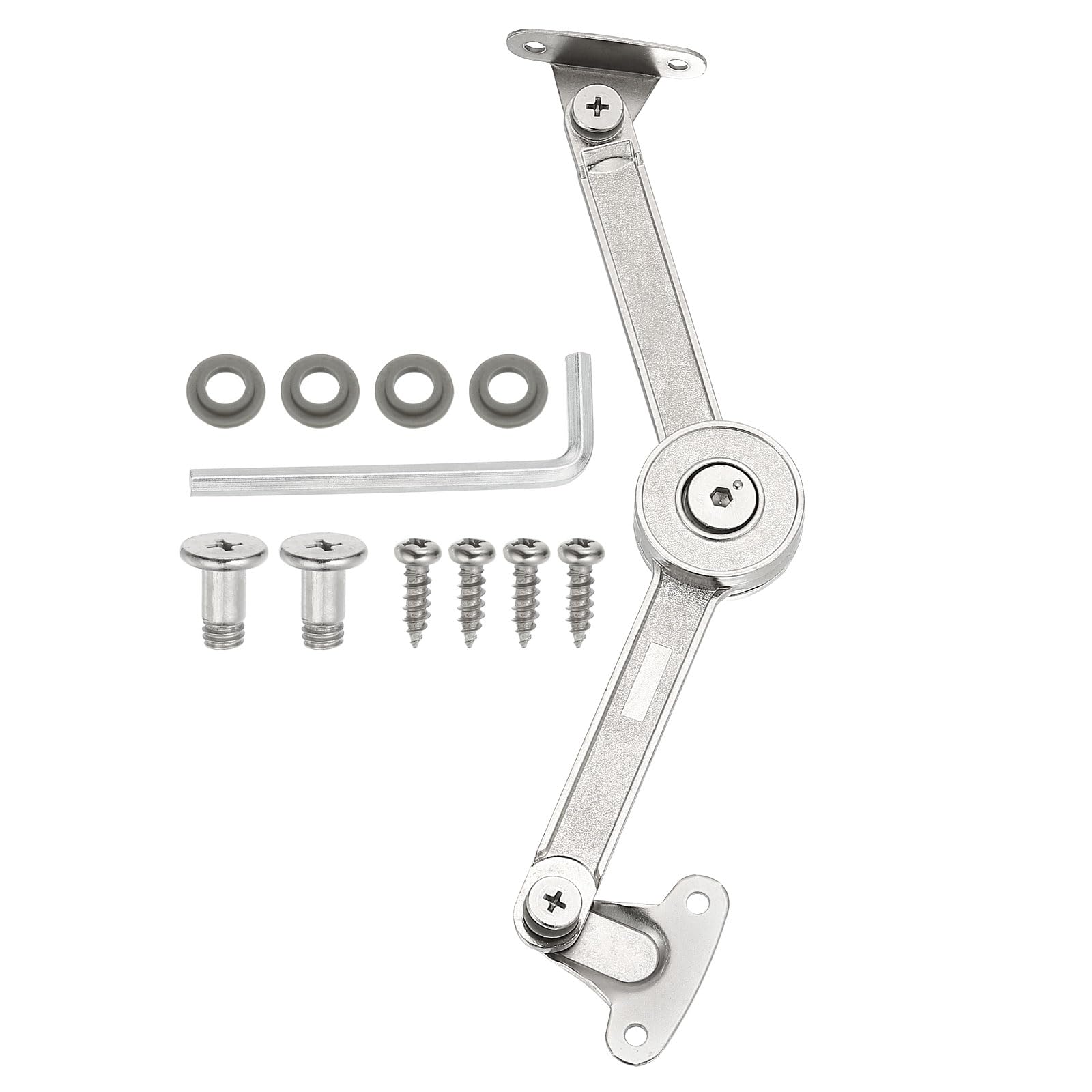 PATIKIL Lid Support Hinge, Adjustable Metal Folding Lid Stay Hinges for Wooden Toy Box, Cabinet Door, Storage Trunk, Benches