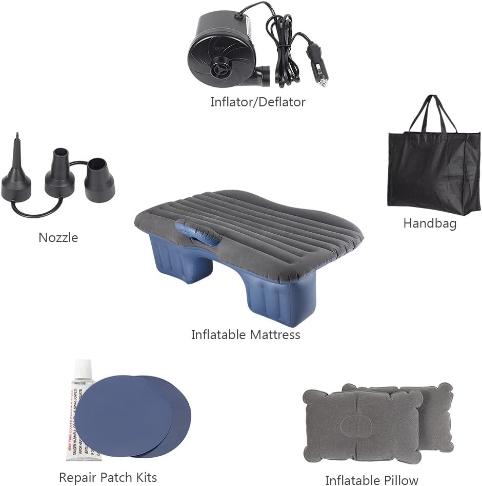 HAITRAL Portable Travel Camping Inflatable Mattress with Pillow Fits Most Car Models for Camping Travel and Car, Flitaing Bed, Floating Bed (Black) : Sports & Outdoors