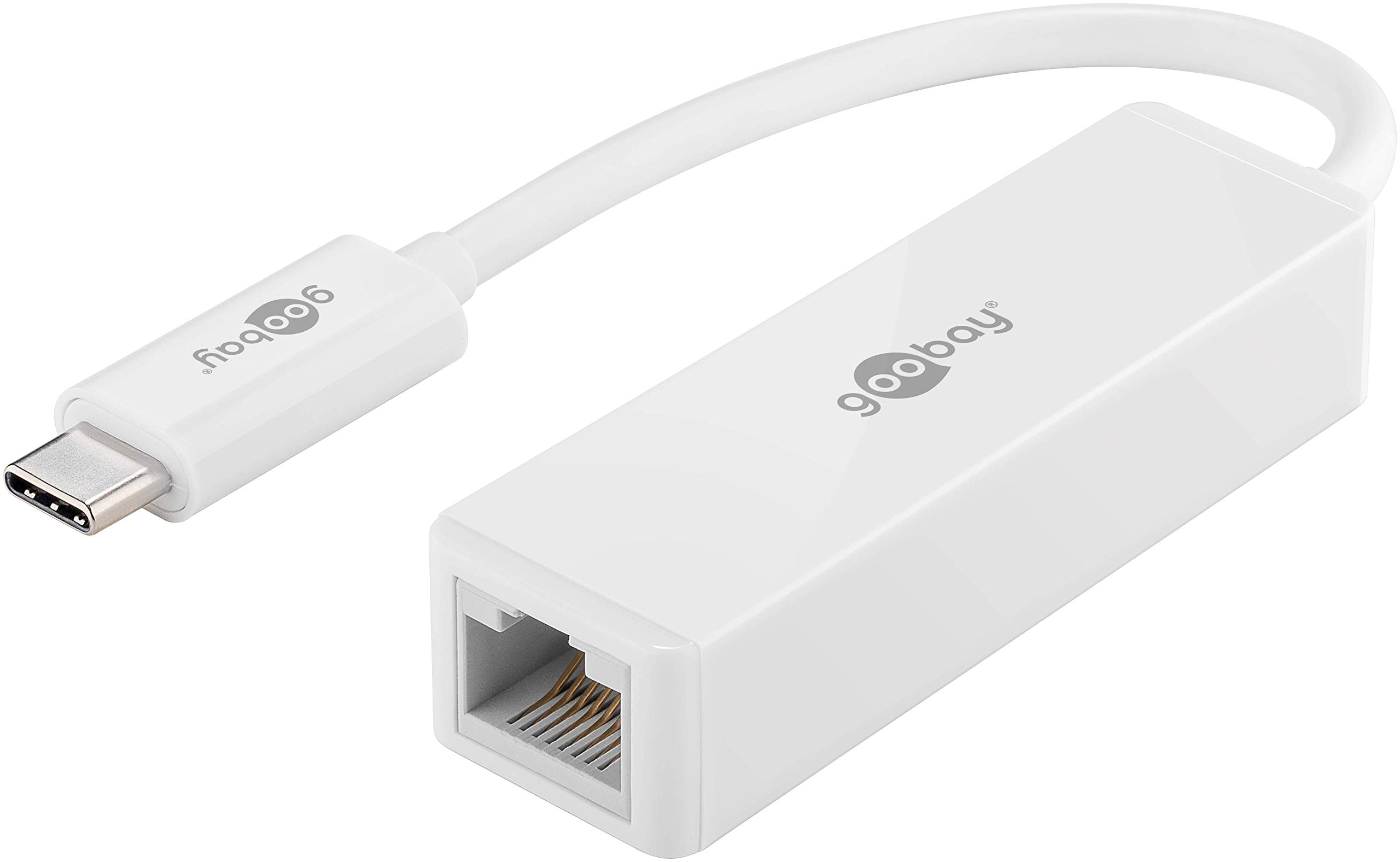 Goobay 66255 USB-C RJ45 Adapter, White