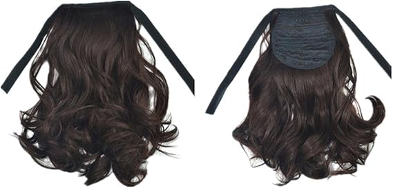 Amazon Fortan ウィッグ かつら 鬘 入れ髪 長い ミディアム カール 部分ウィッグ ポニーテール 女性 ゆるふわ 欧米風 セクシー 女子力 清楚系 小顔効果 耐熱ファイバー 舞台 パーティー デート 出会い S028 濃い茶色2m33 ハーフウィッグ 通販