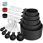 TILUCK Measuring Cups & Spoons Set, Stackable Cups and Spoons, Nesting Measure Cups with Stainless Steel Handle, Kitchen Gadg