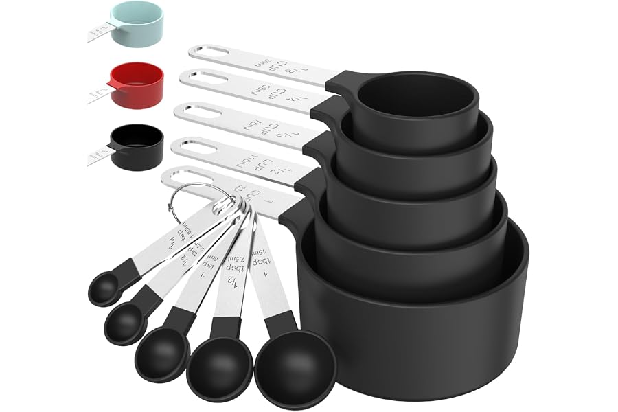 Measuring Cups & Spoons Set, Stackable Cups and Spoons | Nesting Measure Cups with Stainless Steel Handle, Kitchen Gadgets fo Book