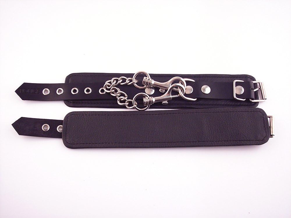 Rouge Garments Plain Leather Wrist Cuff, Black - Image 4
