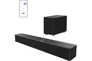 ULTIMEA Sound Bar with Wireless Subwoofer, 240W Peak Power, VoiceMX & BassMX, 2.1ch Soundbar, Sound Bar for TV, Adjustable Ba