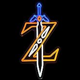 Cheffort Sword Neon Sign - Legend of Wall Hanging - Blue and Orange LED Lighted Gaming Decor - Sword LED Neon Sign - 17.7 * 8.9 inches - Gamer Gift and Room Decoration