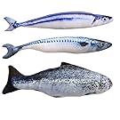 IFaxnn Catnip Toys Set Simulation Fish Shape Doll Interactive Pets Pillow Chew Bite Supplies for Cat/Kitty/Kitten Fish Flop Cat Toy Catnip Crinkle Toys 3PCS