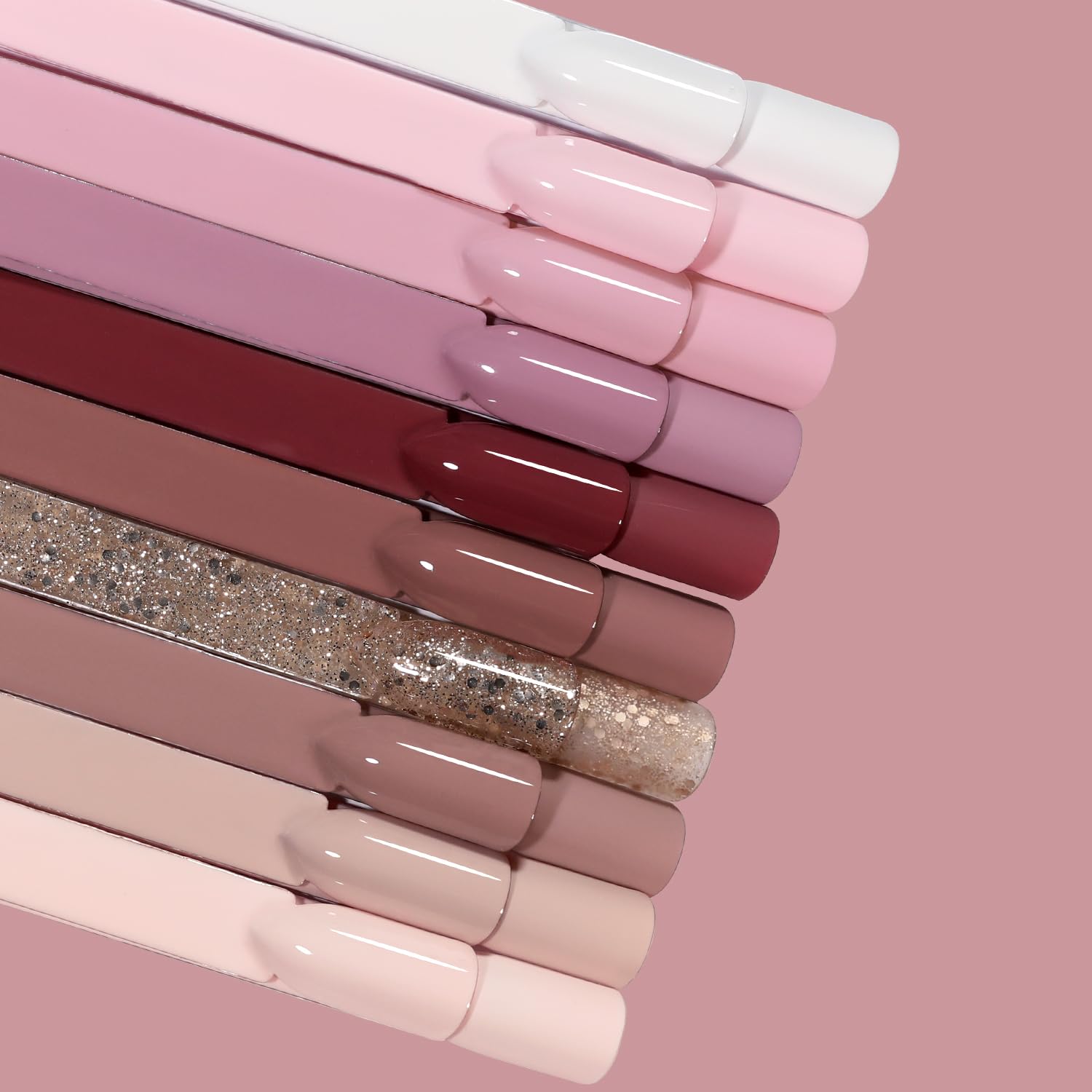 Larvall Beautpal Nude Gel Polish 10 Pcs All Seasons Skin Tones Gel Nail Polish Nude Pink Neutral Soak Off LED Gel Polish Nail Set Salon DIY Manicure Gift Set - Image 6