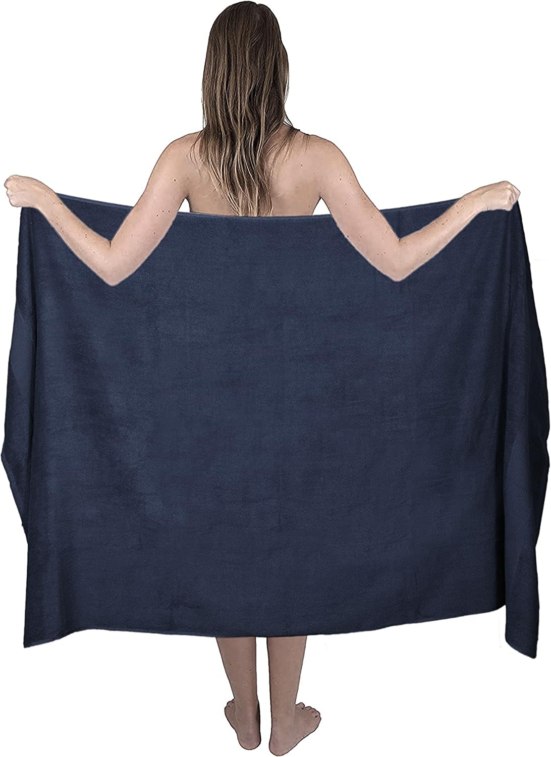 Textile Do Extra Large Super Jumbo Bath Sheet Towel 100% Egyptian Cotton XL Bath Sheets(100 x 200 cm-600 GSM) (Navy Blue)