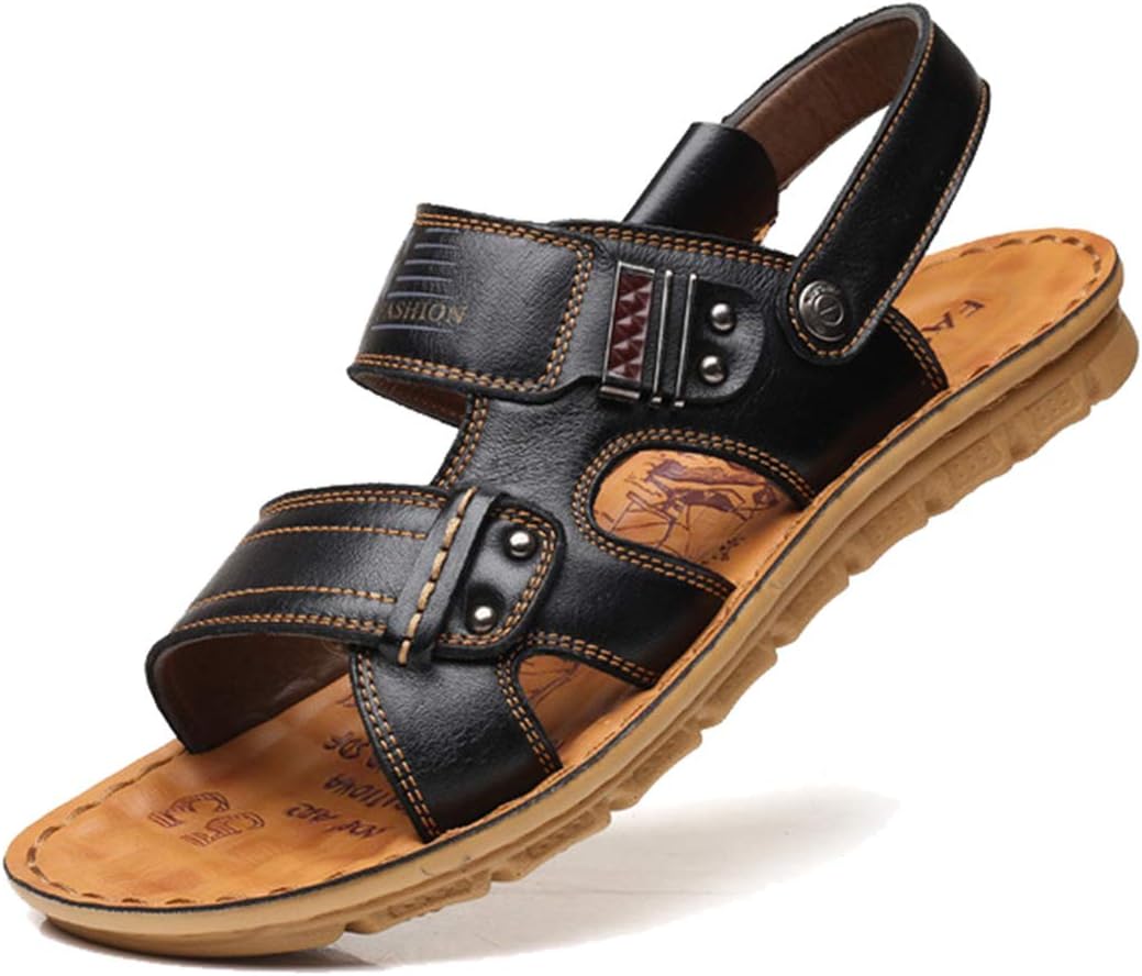 Men Summer Leather Beach Shoe Sandals Classic Soft Go Walk Slippers