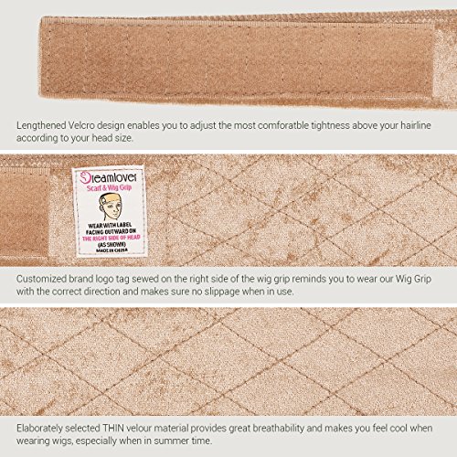 image for Dreamlover Elastic Wig Grip Headband, Adjustable Thin Velour Wig Scarf