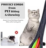 Shakeel 1/2" 10Ft White Cable Tidy Sleeve USB Computer Wire Management Cord view 5