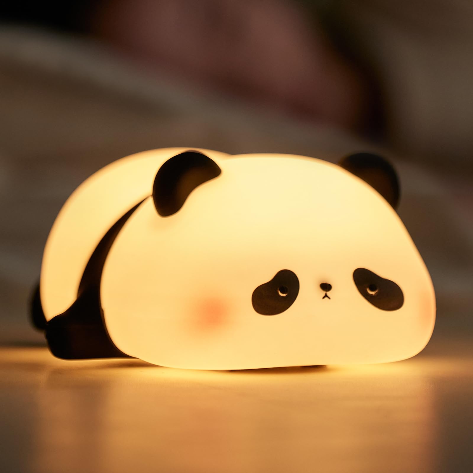 SALUOKE Panda Night Light for Kids: Dimmable Silicone Night Lights, 30Min Timed Touch Night Lamp, Baby Nightlight Wireless with Rechargeable, Decorative Bedroom Lampe - for Toddler & Children