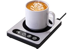 PHONTAIK Mug Warmer, Coffee Mug Warmer with LED Display Touch Screen, 9 Temperature Settings Coffee Warmer, 2-12h Timing Mode of Mug Warmer for Desk, Multifunctional Cup Warmer for Milk, Coffee, Tea, Candle