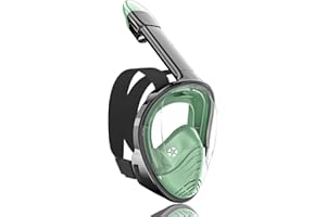 QingSong Full Face Snorkel Mask for Adults & Kids, Snorkeling Gear with Camera Mount, 180 Degree Panoramic View Snorkel Set Anti-Fog Anti-Leak