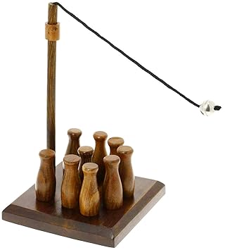 THE MIND CHALLENGE bar Skittle Handmade Bowling Set Indoor Game for Kids