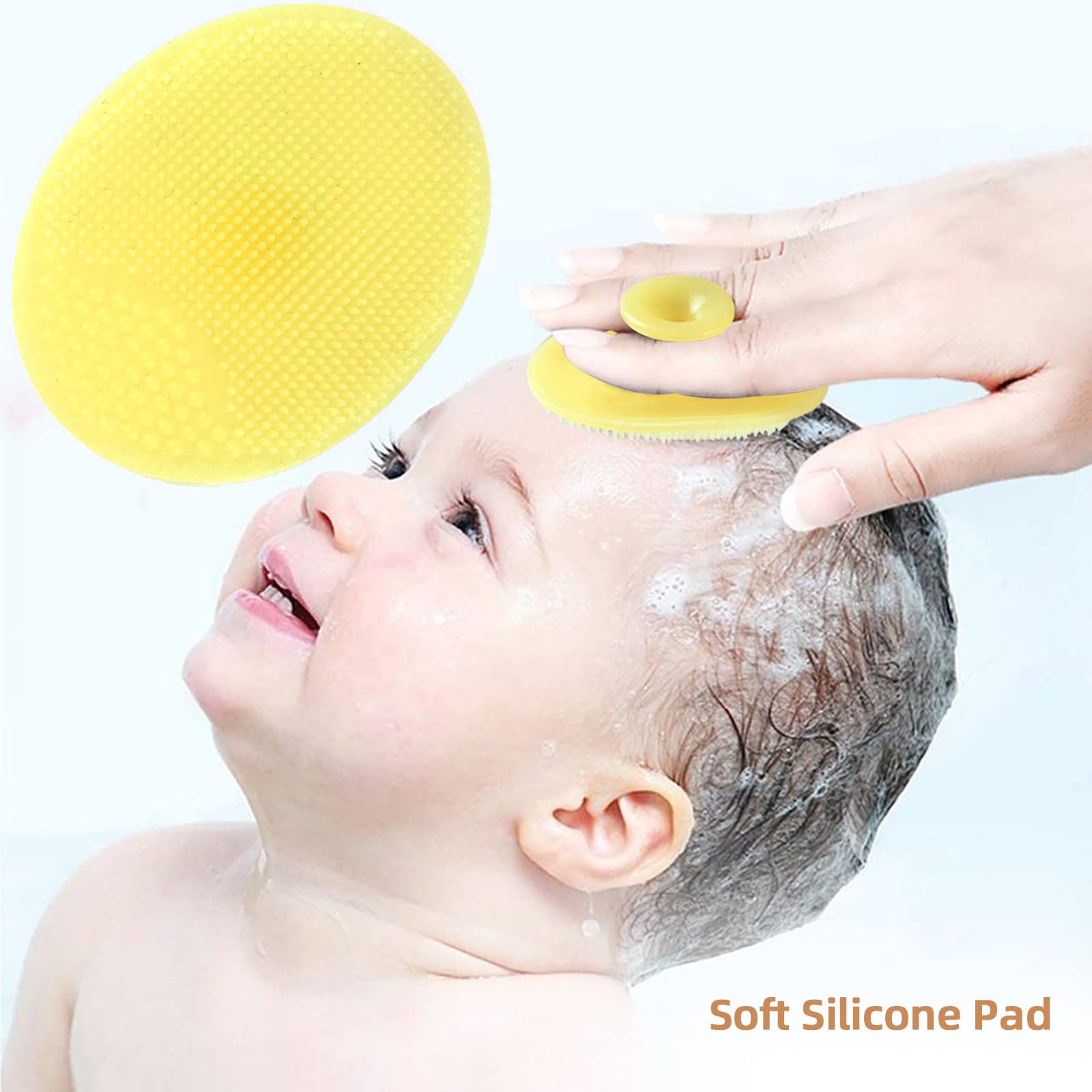 Baby Hair Brush and Comb Set (4-Piece) for Newborn - Wooden Baby Hairbrush Set，A Beechwood Brush, Baby Airbag Brush, Beech Handle Brush, and Prevent Cradle Cap Silicone Brush - Ideal Registry Gift