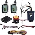 EASYGUARD EM212 2 Way Motorcycle Alarm System with LCD Pager Display Rechargeable Transmitter Built in Shock Sensor & Microwave Sensor Detecting DC12V