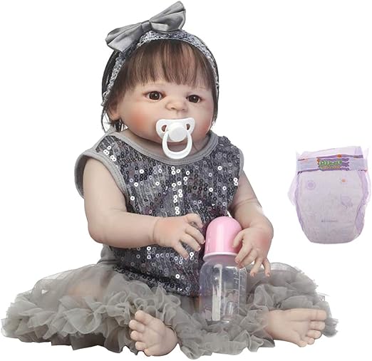 Homyl Muneca Bebe Renacida 22 Pulgadas En Vestido Gris De Moda Con Tupe Estilo Adorable Para Ninas Amazon Com Mx Hogar Y Cocina