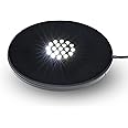 ASENTE 19 LED White Light Stand Base - Circular Illuminated Display Pedestal for 3D Crystal Glass Art - LED Light Base & Crystal Display Stand, AC/USB Plug Operated Lighted Acrylic, Crystal Base Black