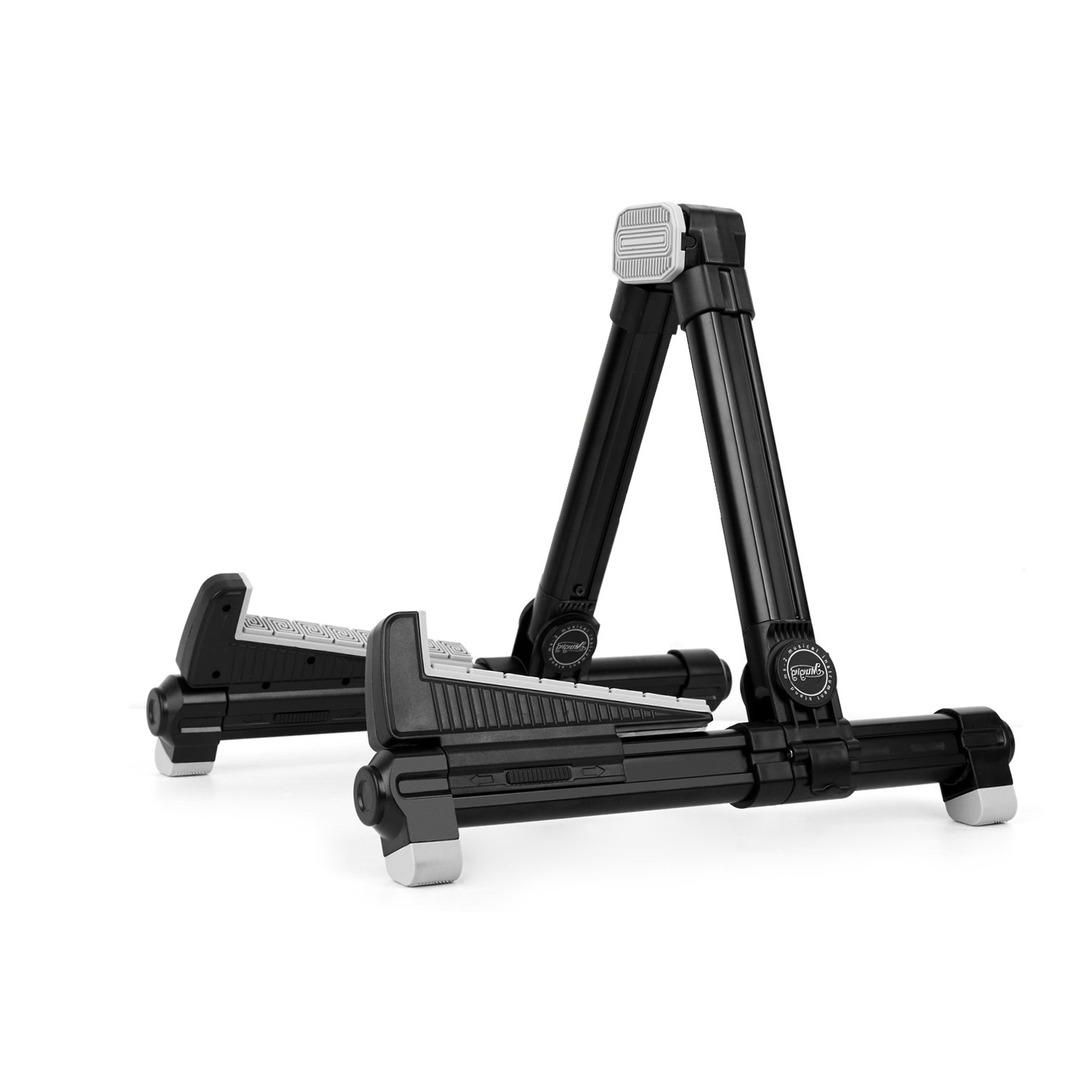 Universal Design Portable Adjustable Folding A-Frame Professional Travel Stands for Acoustic/Electric/Classical Guitar,Bass,Banjo (Black)