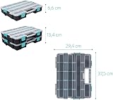 Navaris Plastic Storage Box Stackable Organizer Tool Case w/ Removable Divider view 4