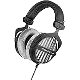 beyerdynamic DT 990 Pro (250 Ohm), Open-Back Studio Headphones, Black | Best from a headphone amp or audio interface, sound is audible to others, mixing reference, velour ear pads, 3m coiled cable
