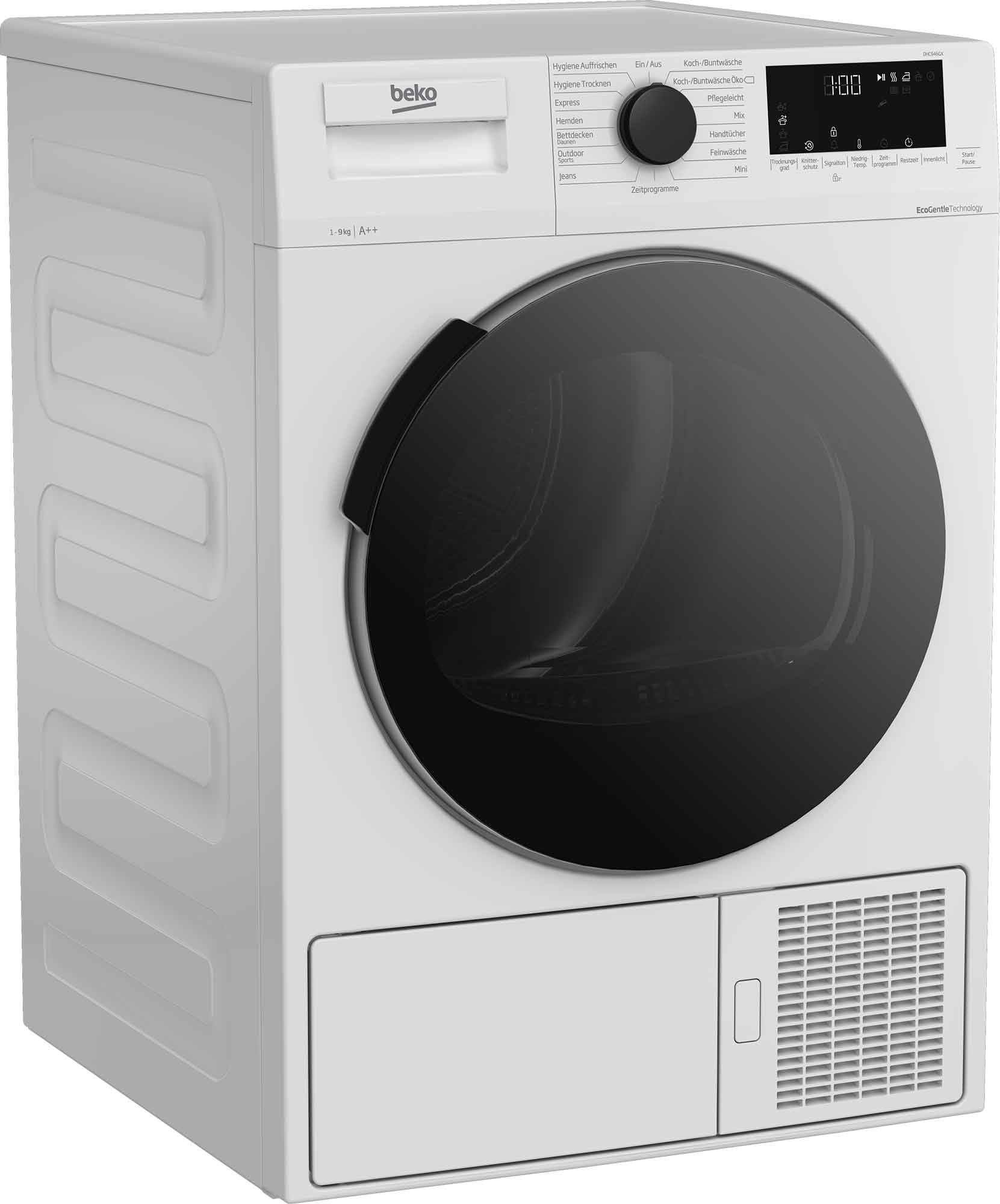 Beko DHC946GX b300 Wärmepumpentrockner, Wäschetrockner, 9 kg, Frontlader, AquaWave Schontrommel, Hygiene Trocknen & Hygiene Auffrischen, 15 Programme, Weiß 4