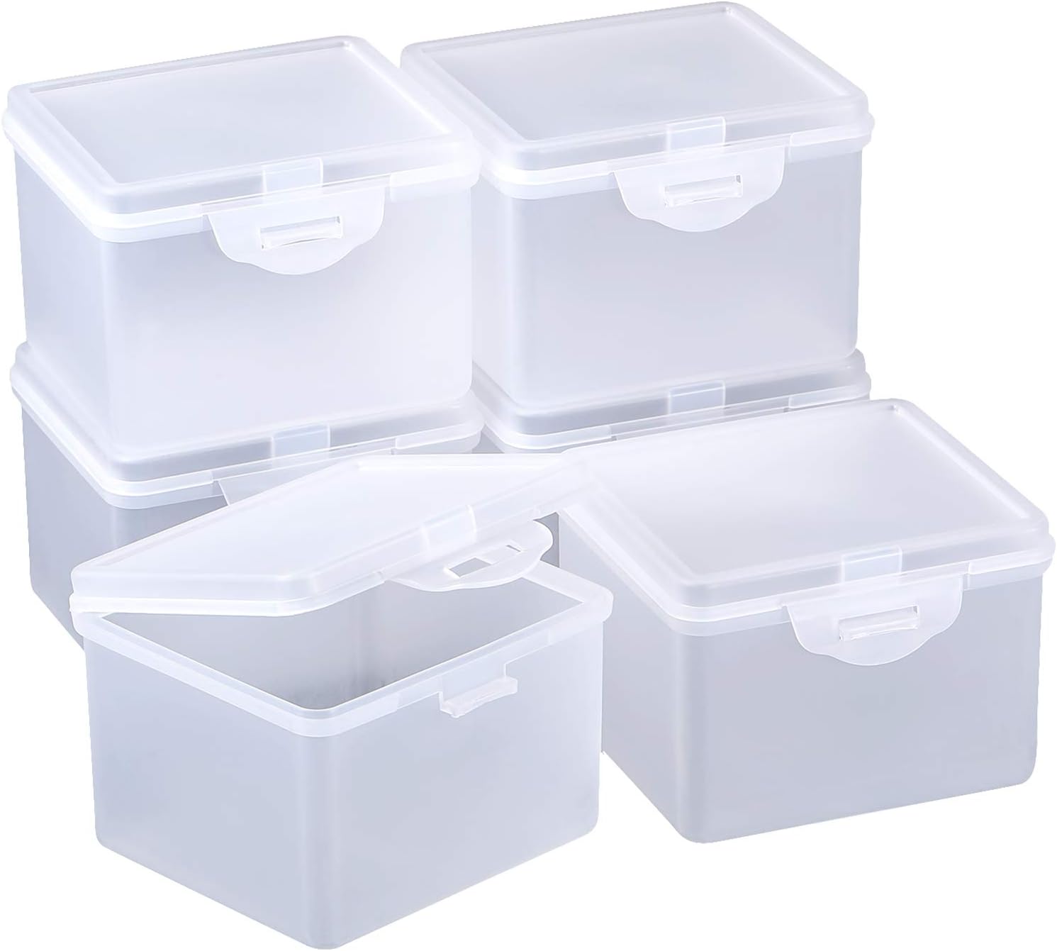 SATINIOR 6 Pack Clear Plastic Beads Storage Containers Box
