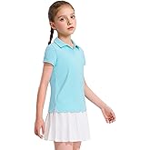 KEREDA Girls Polo Shirts Golf Tennis School Uniform Short Sleeve T Shirts V-Neck Collared Quick Dry Tops
