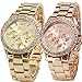 GreenDimension Women's Geneva Luxury Alloy Analog Quartz Golden Watch