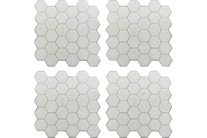 RoomMates TIL3458FLT White Hexagon StickTILES (4 Pack), Multi, 10.5x10.5
