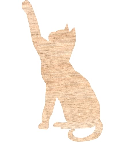 Figurine Chat En Bois Brut à Peindre – DIY, Prêt à Décorer, Artisanat Créatif