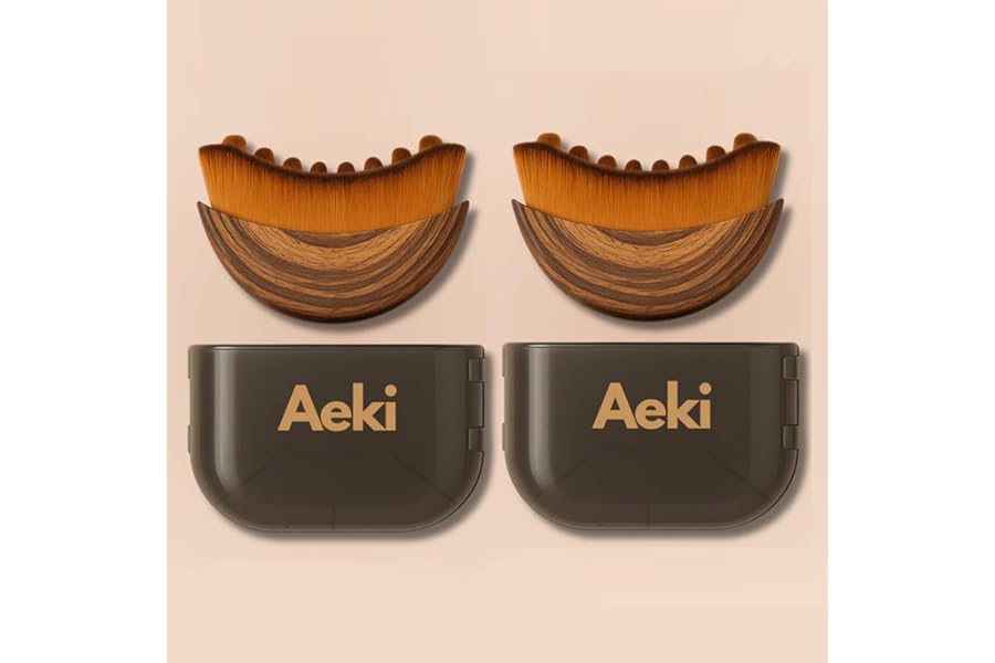 Aeki Lymphatic Contour Face Brush – Reduces Puffiness & Restores Definition, Aeki Lymphatic Face Brush, 100% Gentle & Soft on Skin | Naturally Sculpted Look,Aekii Facial Brush (2 Set)
